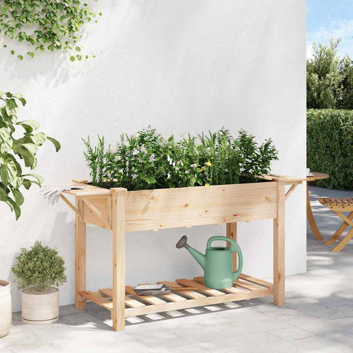 Vază pentru Grădină Bej 155 x 59 x 76,5 cm Lemn de Brad Solid - WALTI WALTI