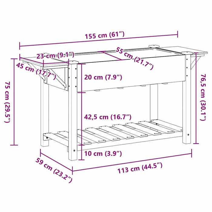 Vază pentru Grădină Bej 155 x 59 x 76,5 cm Lemn de Brad Solid - WALTI WALTI