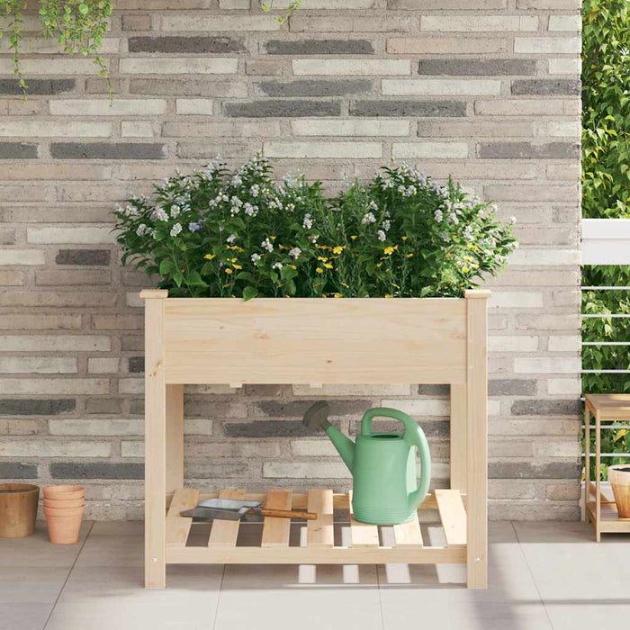 Vază pentru Grădină Bej 90 x 90 x 76,5 cm Lemn de Brad Solid - WALTI WALTI