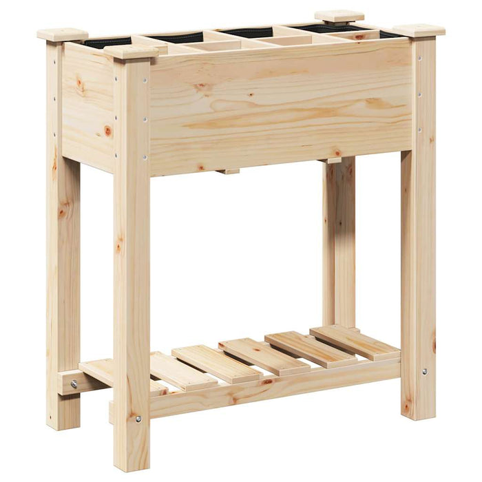 Vază pentru Grădină Bej 71 x 37 x 76,5 cm Lemn de Brad Solid - WALTI WALTI