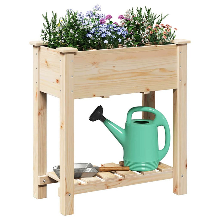 Vază pentru Grădină Bej 71 x 37 x 76,5 cm Lemn de Brad Solid - WALTI WALTI
