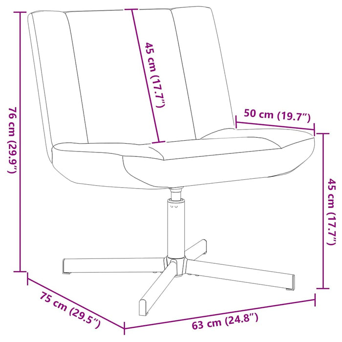Scaun pivotant Negru 63 x 75 x 76 cm țesătură - WALTI WALTI
