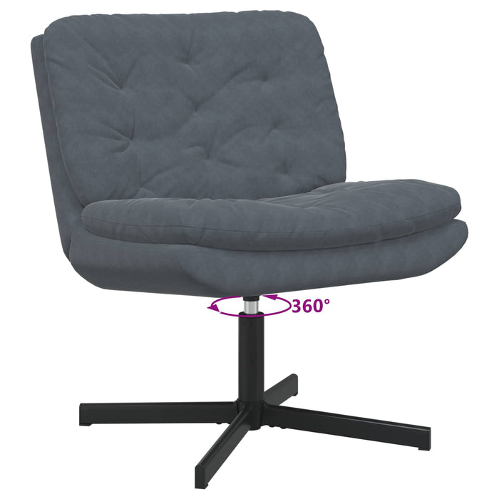 Scaun Relaxant Rotativ Gri închis 63 x 75 x 76 cm Catifea - WALTI WALTI