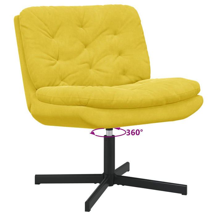 Scaun Relaxant Rotativ Galben 63 x 75 x 76 cm Catifea - WALTI WALTI