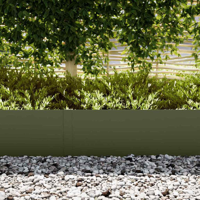 Borduri pentru gazon 50 pcs Olivengrønn 100 x 0.5 x 30 cm Oțel - WALTI WALTI