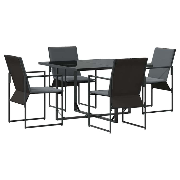 Set de masă pentru grădină 5 pcs Negru Oțel - WALTI WALTI