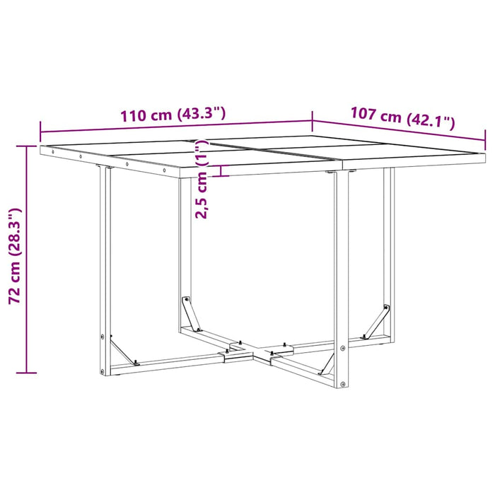 Set de masă pentru grădină 5 pcs Negru Oțel - WALTI WALTI