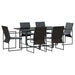 Set de masă pentru grădină 7 pcs Negru Oțel - WALTI WALTI