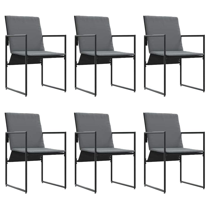 Set de masă pentru grădină 7 pcs Negru Oțel - WALTI WALTI
