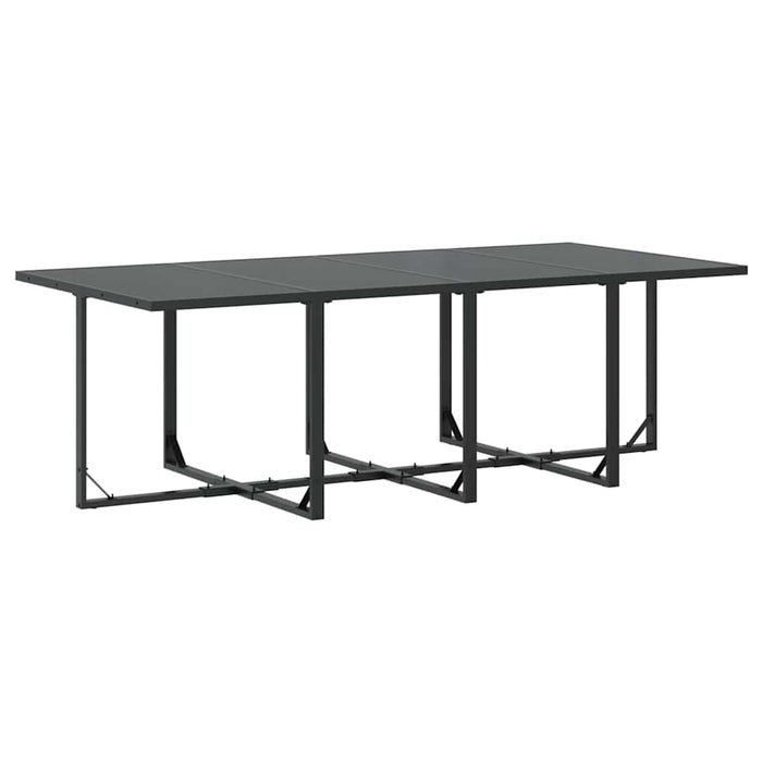 Set de masă pentru grădină 9 pcs Negru Oțel - WALTI WALTI