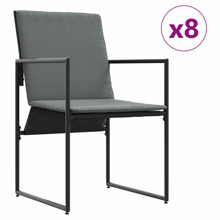 Set de masă pentru grădină 9 pcs Negru Oțel - WALTI WALTI