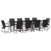 Set de masă pentru grădină 11 pcs Negru Oțel - WALTI WALTI