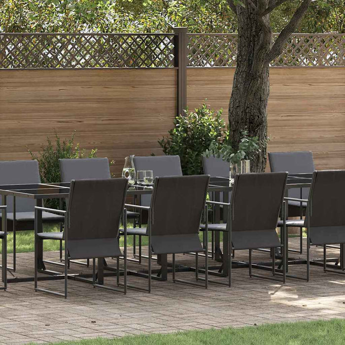 Set de masă pentru grădină 13 pcs Negru Oțel - WALTI WALTI