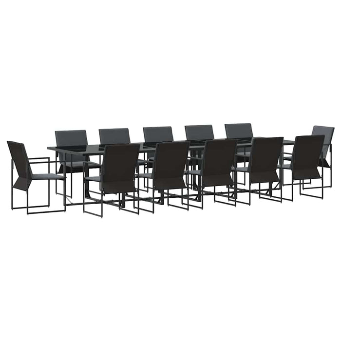 Set de masă pentru grădină 13 pcs Negru Oțel - WALTI WALTI