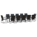 Set de masă pentru grădină 13 pcs Negru Oțel - WALTI WALTI