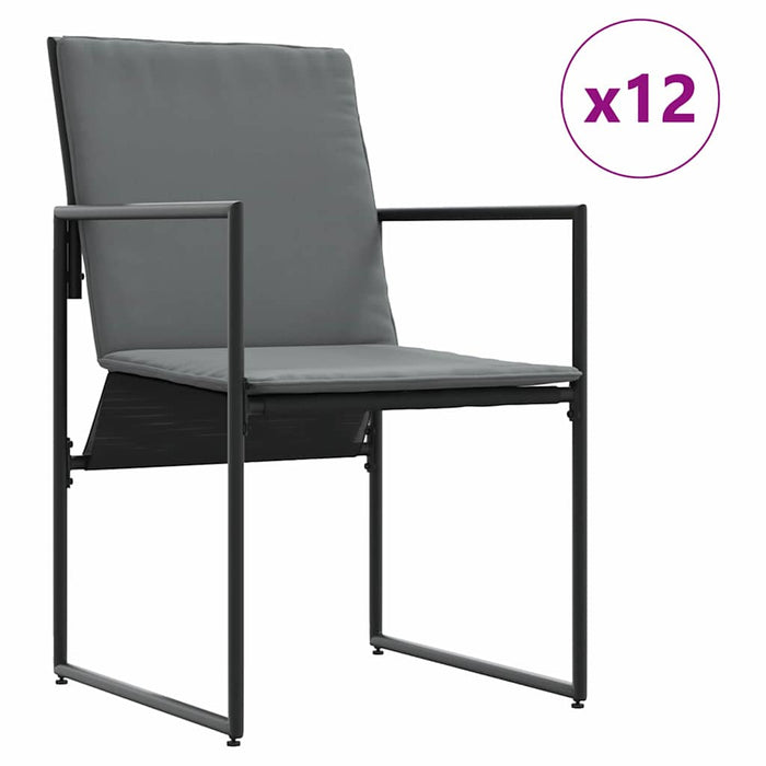 Set de masă pentru grădină 13 pcs Negru Oțel - WALTI WALTI