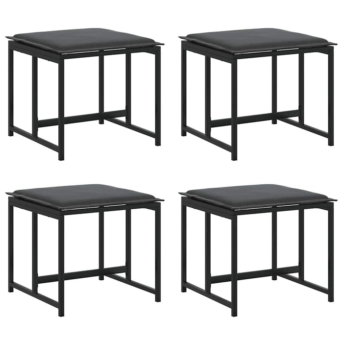 Set de masă pentru grădină 9 pcs Negru Oțel - WALTI WALTI