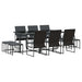 Set de masă pentru grădină 11 pcs Negru Oțel - WALTI WALTI