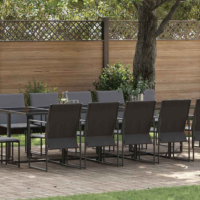 Set de masă pentru grădină 15 pcs Negru Oțel - WALTI WALTI