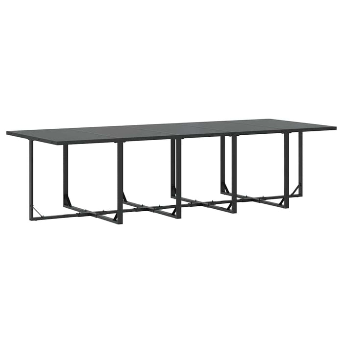 Set de masă pentru grădină 15 pcs Negru Oțel - WALTI WALTI