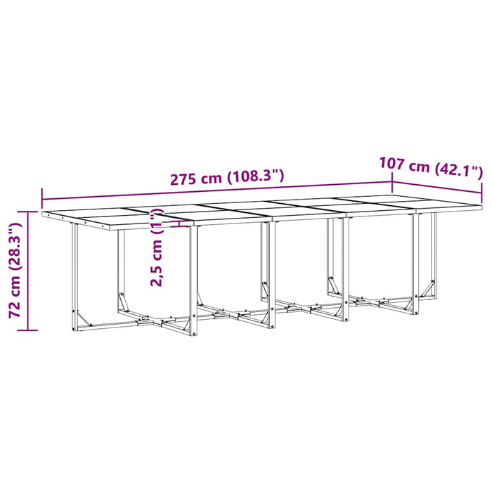 Set de masă pentru grădină 15 pcs Negru Oțel - WALTI WALTI