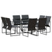 Set de masă pentru grădină 9 pcs Negru Oțel - WALTI WALTI
