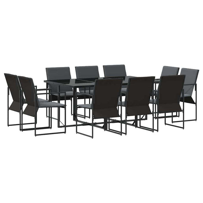 Set de masă pentru grădină 11 pcs Negru Oțel - WALTI WALTI