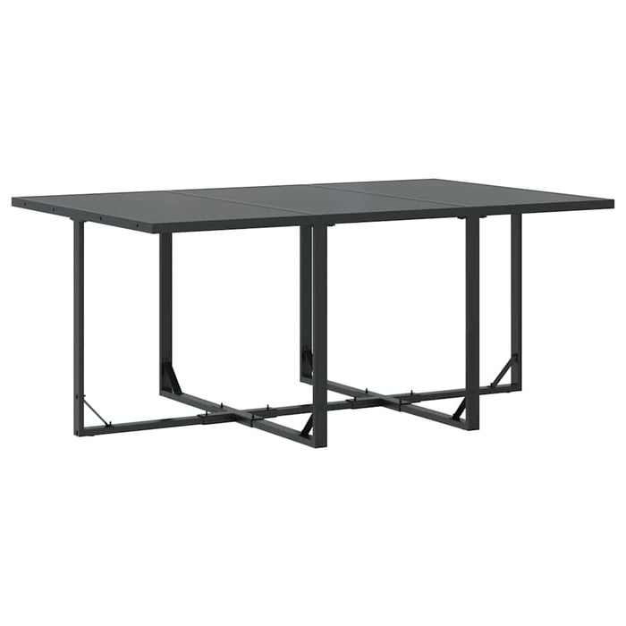 Set de masă pentru grădină 11 pcs Negru Oțel - WALTI WALTI