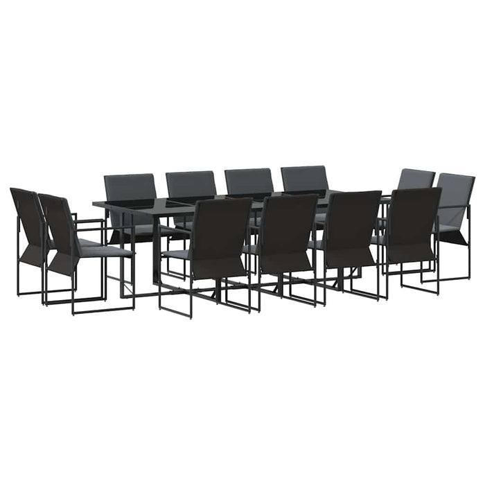 Set de masă pentru grădină 13 pcs Negru Oțel - WALTI WALTI
