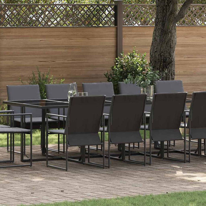 Set de masă pentru grădină 15 pcs Negru Oțel - WALTI WALTI