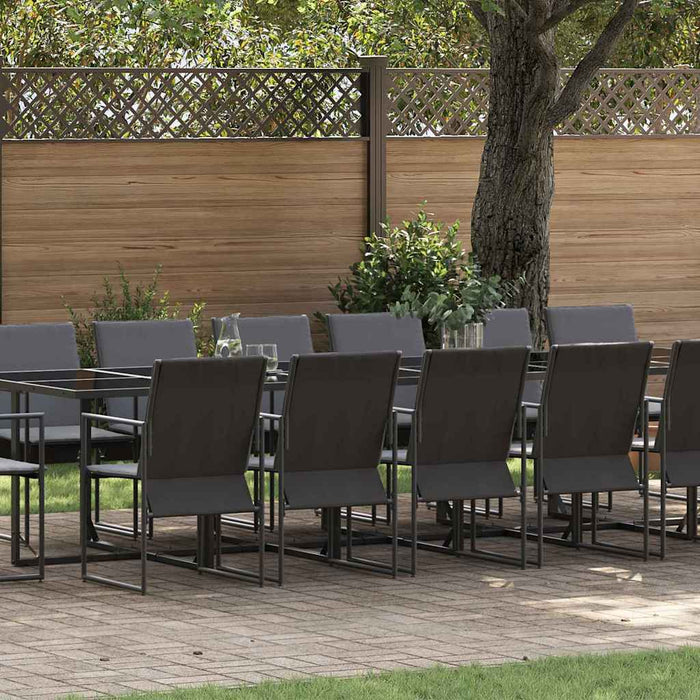 Set de masă pentru grădină 17 pcs Negru Oțel - WALTI WALTI