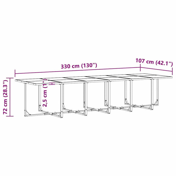 Set de masă pentru grădină 17 pcs Negru Oțel - WALTI WALTI