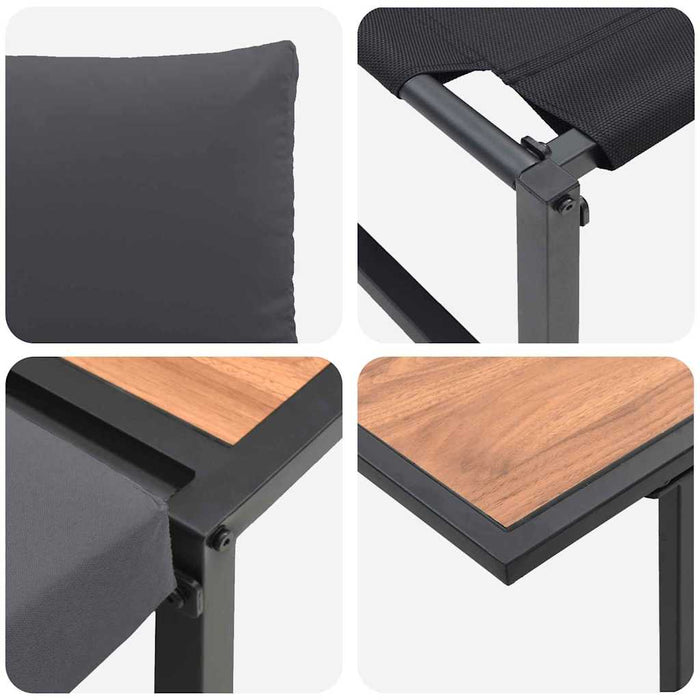 Set de masă pentru grădină 3 pcs Antracit Oțel - WALTI WALTI