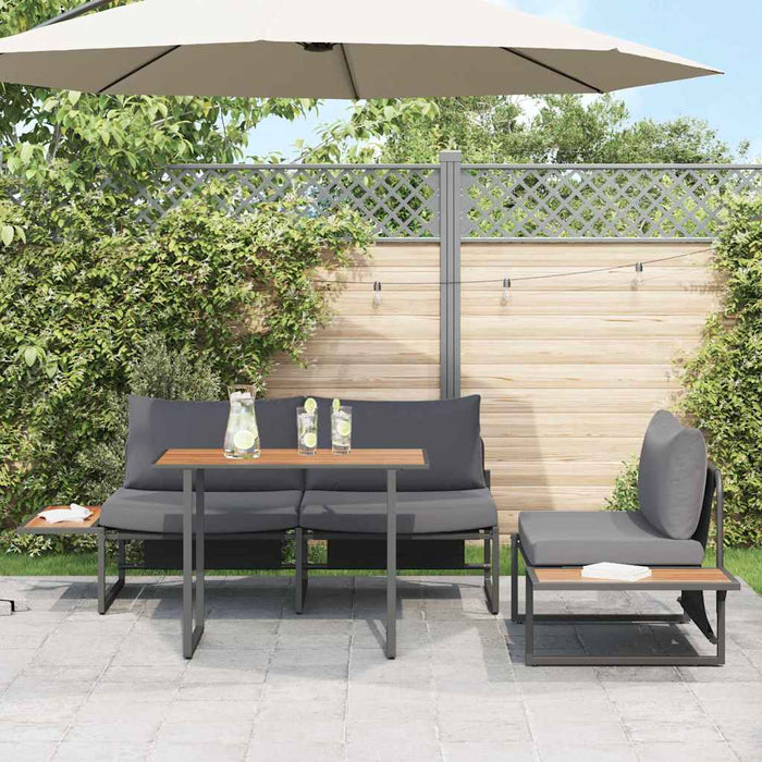 Set de masă pentru grădină 3 pcs Antracit Oțel - WALTI WALTI