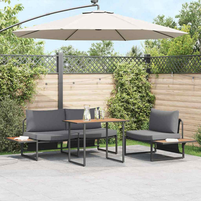 Set de masă pentru grădină 3 pcs Antracit Oțel - WALTI WALTI