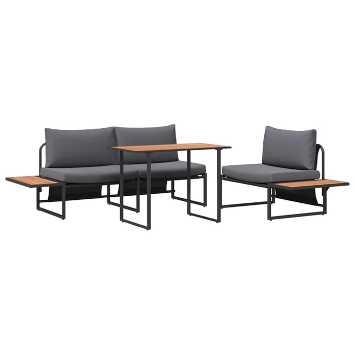 Set de masă pentru grădină 3 pcs Antracit Oțel - WALTI WALTI