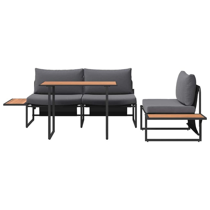 Set de masă pentru grădină 3 pcs Antracit Oțel - WALTI WALTI