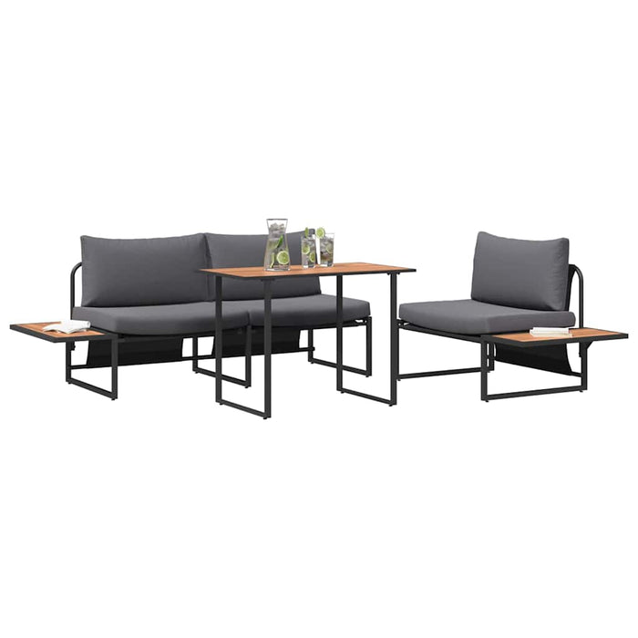 Set de masă pentru grădină 3 pcs Antracit Oțel - WALTI WALTI