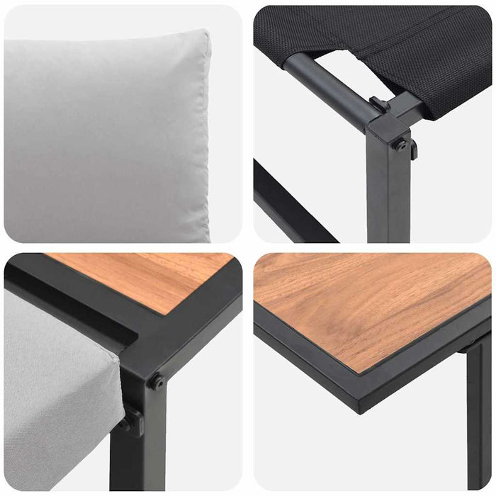 Set de masă pentru grădină 3 pcs Gri deschis Oțel - WALTI WALTI