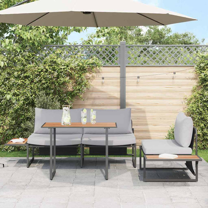 Set de masă pentru grădină 3 pcs Gri deschis Oțel - WALTI WALTI