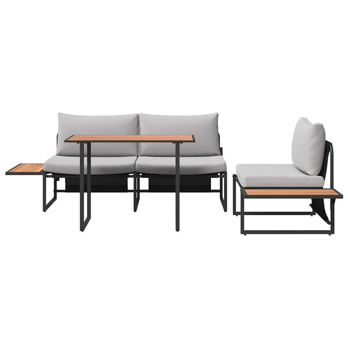 Set de masă pentru grădină 3 pcs Gri deschis Oțel - WALTI WALTI