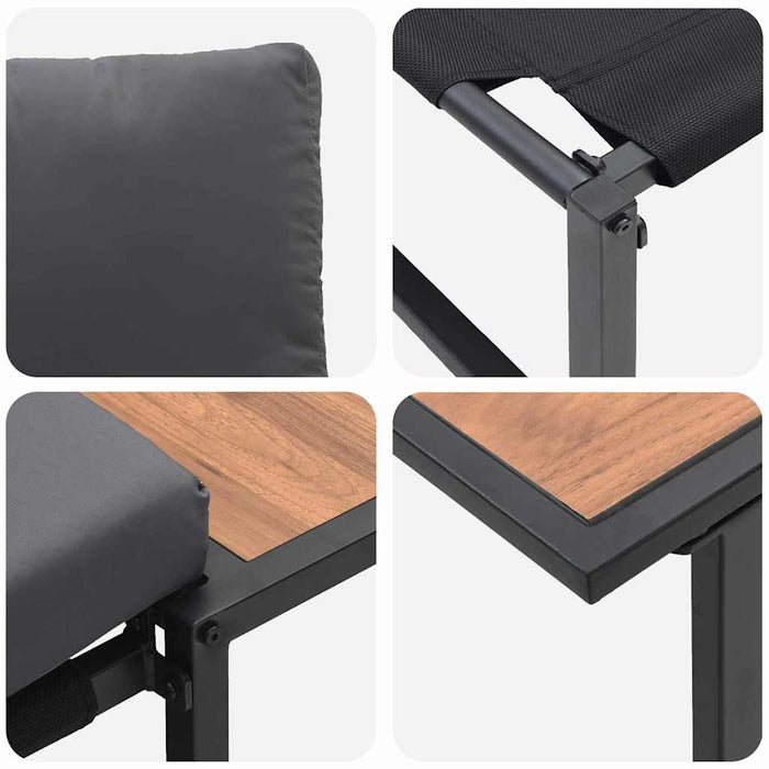 Set de masă pentru grădină 3 pcs Antracit Oțel - WALTI WALTI