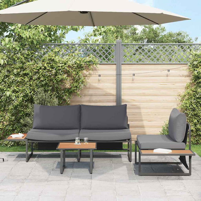 Set de masă pentru grădină 3 pcs Antracit Oțel - WALTI WALTI