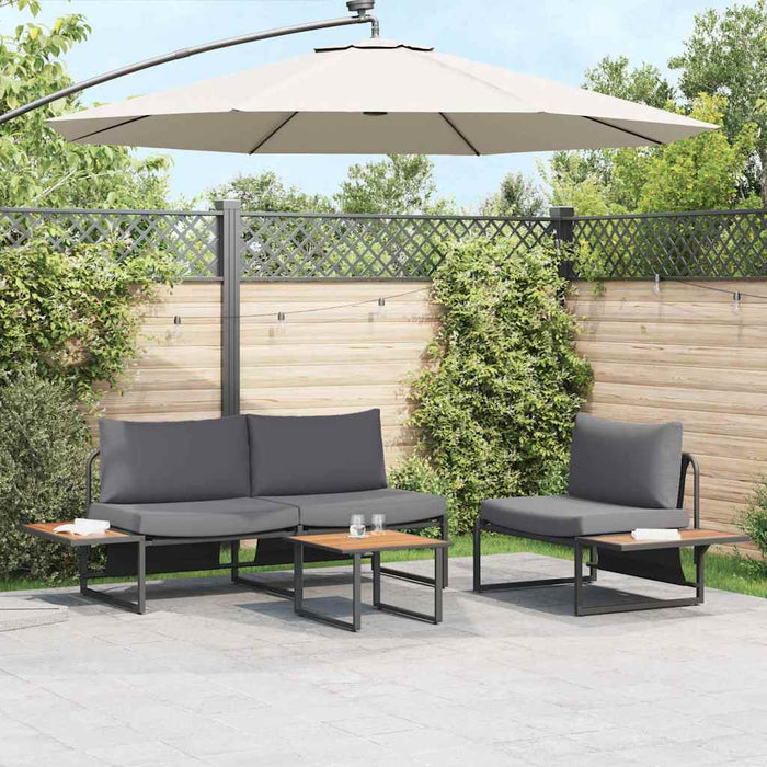 Set de masă pentru grădină 3 pcs Antracit Oțel - WALTI WALTI
