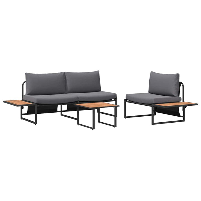 Set de masă pentru grădină 3 pcs Antracit Oțel - WALTI WALTI