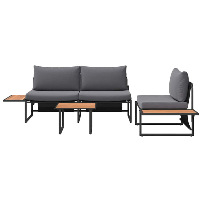 Set de masă pentru grădină 3 pcs Antracit Oțel - WALTI WALTI
