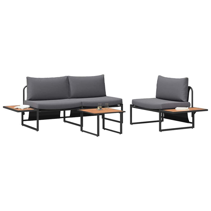Set de masă pentru grădină 3 pcs Antracit Oțel - WALTI WALTI
