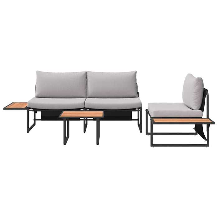 Set de masă pentru grădină 3 pcs Gri deschis Oțel - WALTI WALTI
