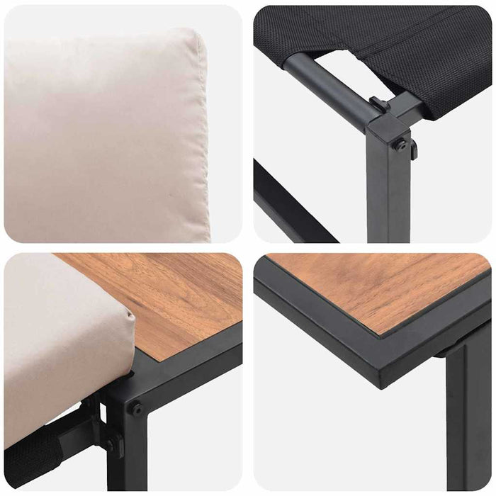 Set de masă pentru grădină 3 pcs Gri taupe Oțel - WALTI WALTI