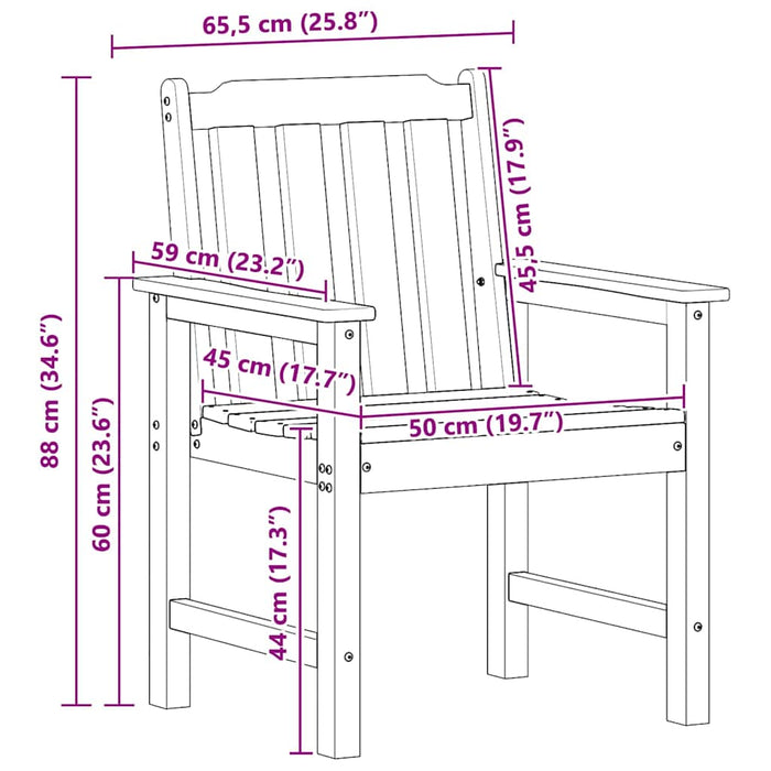 Set de 4 scaune de grădină alb, 65,5x55,5x88 cm, din HDPE - WALTI WALTI
